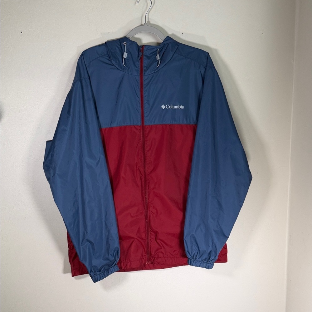 Columbia Men's Two-Tone Windbreaker in Red and Blue